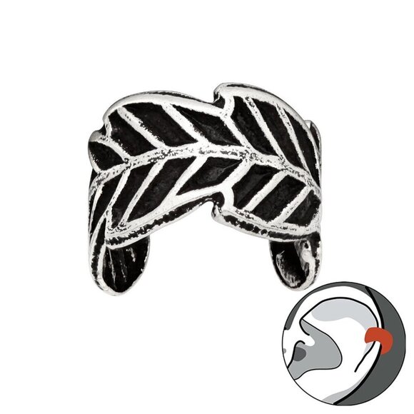 Sterling Silver Leaf Ear Cuff – Hypoallergenic and Boho - Picture 1 of 8
